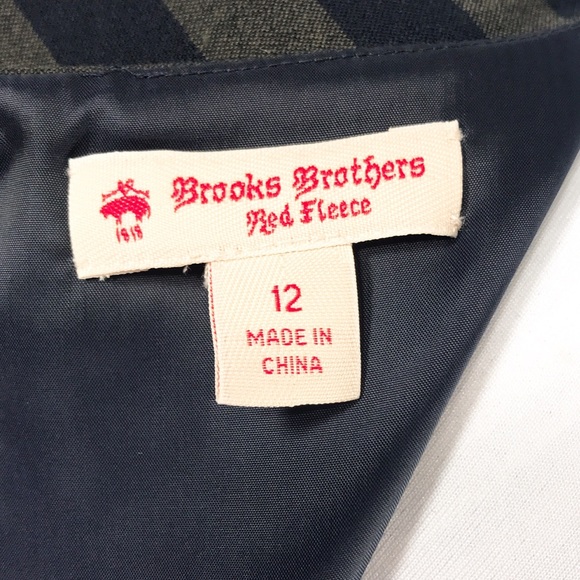 Brooks Brothers Red Fleece Striped A-line Dress Size 12 - Picture 4 of 6